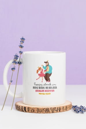 Alya Gift Shop Kişiye Özel Prenses Olmak İçin Prense İhtiyaç Yok Ben Kralın Kızıyım Kupa Bardak