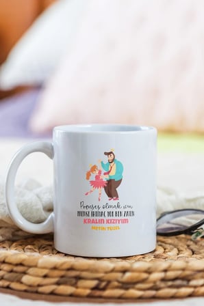 Alya Gift Shop Kişiye Özel Prenses Olmak İçin Prense İhtiyaç Yok Ben Kralın Kızıyım Kupa Bardak