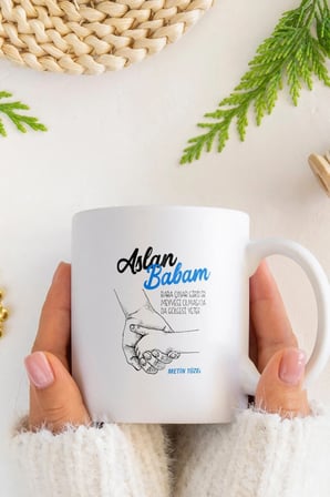 Alya Gift Shop Kişiye Özel Aslan Babam Kupa Bardak
