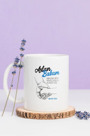 Alya Gift Shop Kişiye Özel Aslan Babam Kupa Bardak