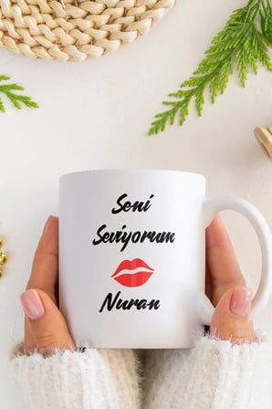 Alya Gift Shop Kişiye Özel Seni Seviyorum Kupa Bardak