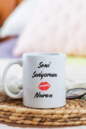 Alya Gift Shop Kişiye Özel Seni Seviyorum Kupa Bardak