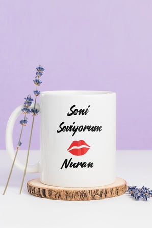 Alya Gift Shop Kişiye Özel Seni Seviyorum Kupa Bardak
