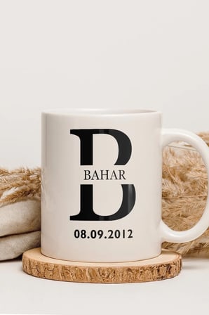 Alya Gift Shop Kişiye Özel B Harfli Kupa Bardak