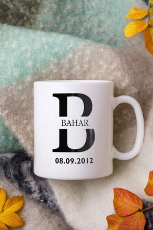 Alya Gift Shop Kişiye Özel B Harfli Kupa Bardak
