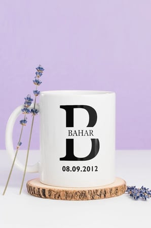 Alya Gift Shop Kişiye Özel B Harfli Kupa Bardak