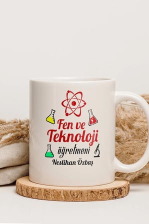 Alya Gift Shop Kişiye Özel Fen Ve Teknoloji Öğretmeni Kupa Bardak