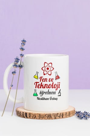 Alya Gift Shop Kişiye Özel Fen Ve Teknoloji Öğretmeni Kupa Bardak