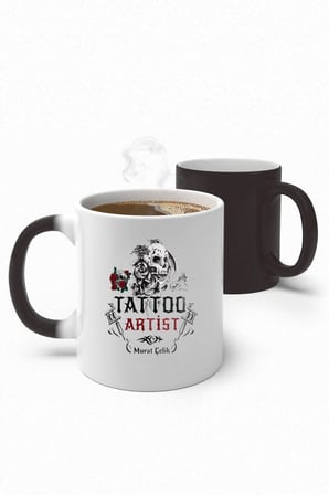 Alya Gift Shop Kişiye Özel Tattoo Artist Sihirli Kupa Bardak