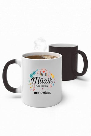 Alya Gift Shop Kişiye Özel Müzik Öğretmeni Sihirli Kupa Bardak