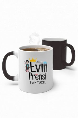Alya Gift Shop Kişiye Özel Evin Prensi Sihirli Kupa Bardak