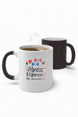 Alya Gift Shop Kişiye Özel Fitness Eğitmeni Sihirli Kupa Bardak