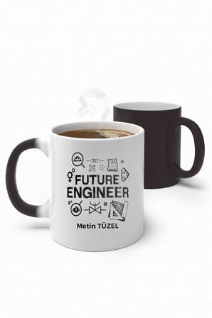 Alya Gift Shop Kişiye Özel Future Engineer Sihirli Kupa Bardak