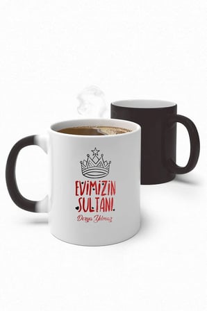 Alya Gift Shop Kişiye Özel Evimizin Sultanı Sihirli Kupa Bardak