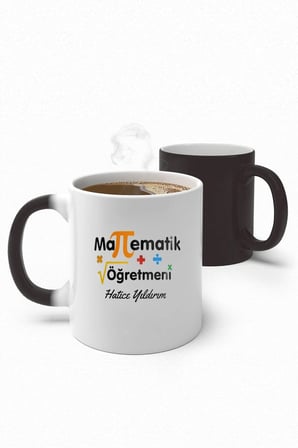 Alya Gift Shop Kişiye Özel Matematik Öğretmeni Sihirli Kupa Bardak
