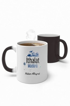 Alya Gift Shop Kişiye Özel İthalat Müdürü Sihirli Kupa Bardak