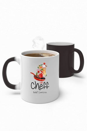Alya Gift Shop Kişiye Özel Cook Cheff Sihirli Kupa Bardak