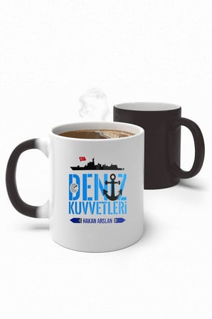 Alya Gift Shop Kişiye Özel Deniz Kuvvetleri Sihirli Kupa Bardak