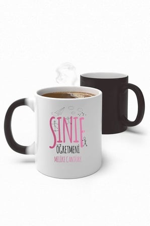 Alya Gift Shop Kişiye Özel Sınıf Öğretmeni Sihirli Kupa Bardak