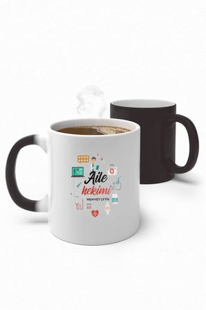 Alya Gift Shop Kişiye Özel Aile Hekimi Sihirli Kupa Bardak