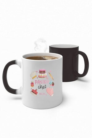 Alya Gift Shop Kişiye Özel Pastry Chef Sihirli Kupa Bardak