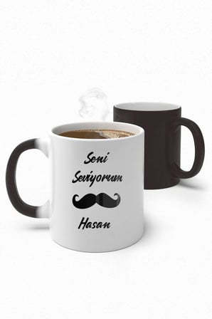 Alya Gift Shop Kişiye Özel Seni Seviyorum Sihirli Kupa Bardak