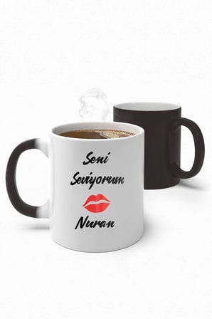 Alya Gift Shop Kişiye Özel Seni Seviyorum Sihirli Kupa Bardak