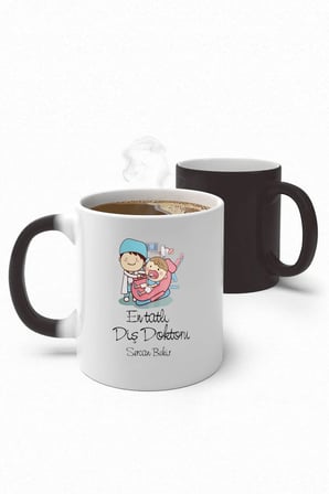 Alya Gift Shop Kişiye Özel En Tatlı Diş Doktoru Sihirli Kupa Bardak