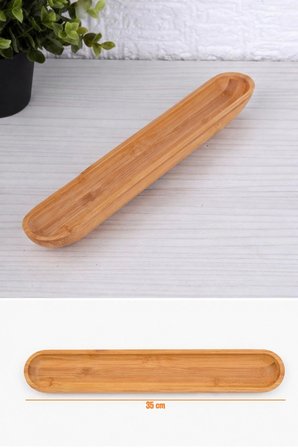 Bambu Zeytin Tabağı, Bambu Zeytinlik, 2 adet, 35 cm