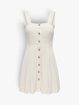ONLSIESTA LINEN BL SHORT STRAP DRESS PNT Kadın Gri Elbise - 15370390