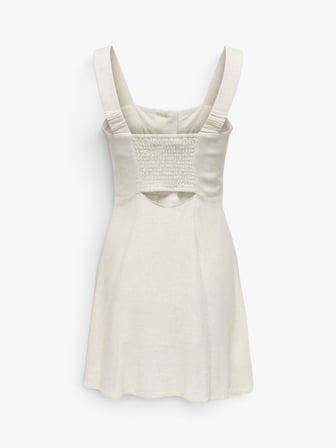 ONLSIESTA LINEN BL SHORT STRAP DRESS PNT Kadın Gri Elbise - 15370390