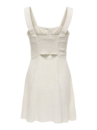 ONLSIESTA LINEN BL SHORT STRAP DRESS PNT Kadın Gri Elbise - 15370390
