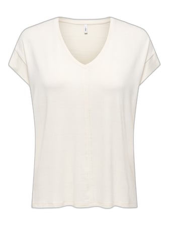 ONLCARRIE S/S STITCH GLITTER TOP JRS Kadın Gri T-Shirt - 15369279