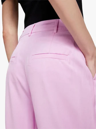 %100 VİSKOZ ÖNÜ PİLELİ GENİŞ PAÇA PANTOLON Kadın Sarı Pantolon - 324P49NMLF057