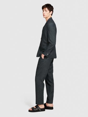 Keten Karışımlı Slim Confort Fit Pantolon Erkek Siyah Mix Pantolon - 324P434XSF04A