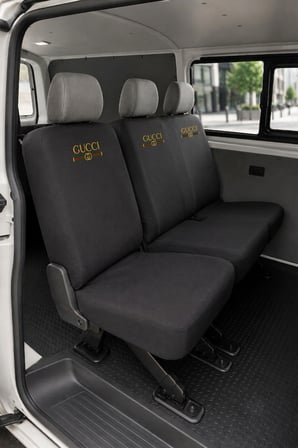 Volkswagen Transporter 5+1 - Siyah Penye Oto Koltuk Kılıfı - G Baskılı