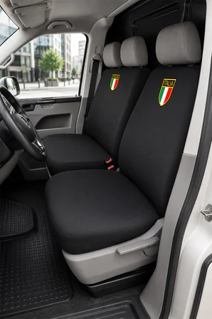 Volkswagen Transporter - Siyah Penye Oto Koltuk Kılıfı - ITALIA Baskılı