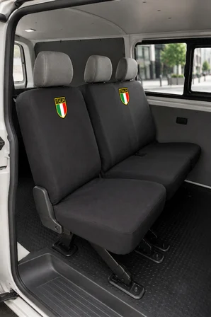 Volkswagen Transporter - Siyah Penye Oto Koltuk Kılıfı - ITALIA Baskılı