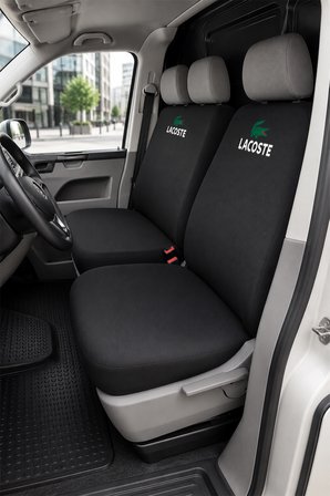 Volkswagen Transporter 5+1 - Siyah Penye Oto Koltuk Kılıfı - Baskılı