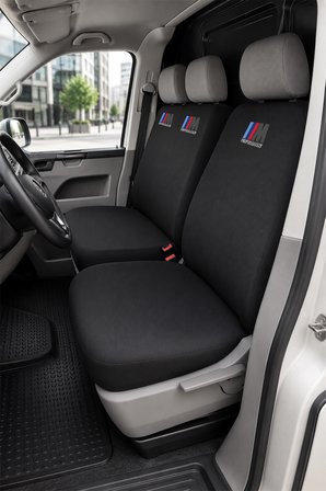 Volkswagen Transporter 5+1 - Siyah Penye Oto Koltuk Kılıfı - M PERFORMANCE Baskılı