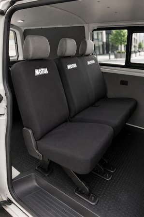Volkswagen Transporter - Siyah Penye Oto Koltuk Kılıfı - MOTUL Baskılı