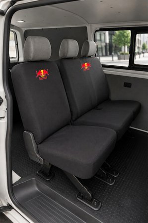 Volkswagen Transporter - Siyah Penye Oto Koltuk Kılıfı - RED BULL Baskılı