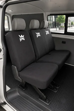 Volkswagen Transporter - Siyah Penye Oto Koltuk Kılıfı - King Baskılı
