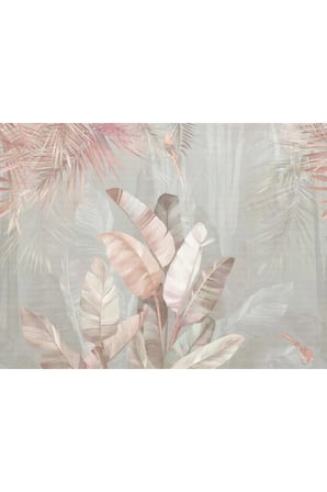 pastel tonlarda kauçuk yaprakları poster duvar kağıdı