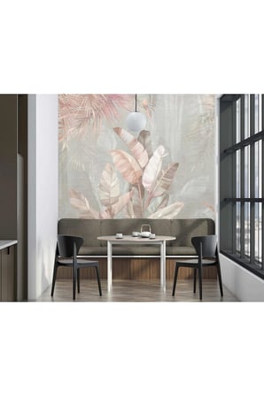 pastel tonlarda kauçuk yaprakları poster duvar kağıdı
