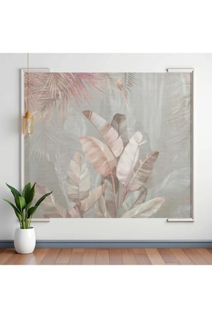 pastel tonlarda kauçuk yaprakları poster duvar kağıdı