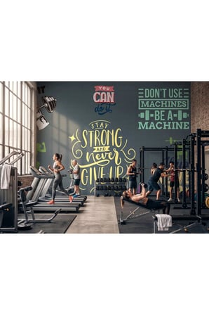 Gym Salonu Karma Sloganlar Poster Duvar Kağıdı