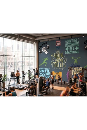 Gym Salonu Karma Sloganlar Poster Duvar Kağıdı