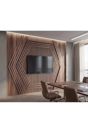 Kahve tonlarında çıtalı panel poster duvar kağıdı
