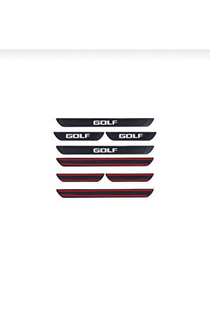 VOLKSWAGEN GOLF 5 2005-2009 MODELLER OLD KARBON KAPI EŞİĞİ 4 PARÇA KROM YAZILI